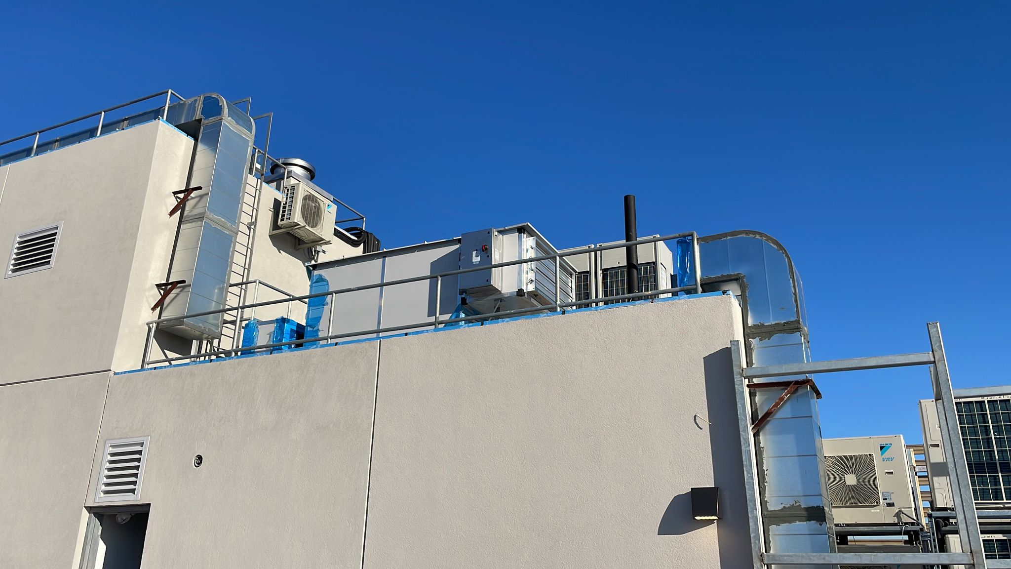 Commercial HVAC installation on a rooftop